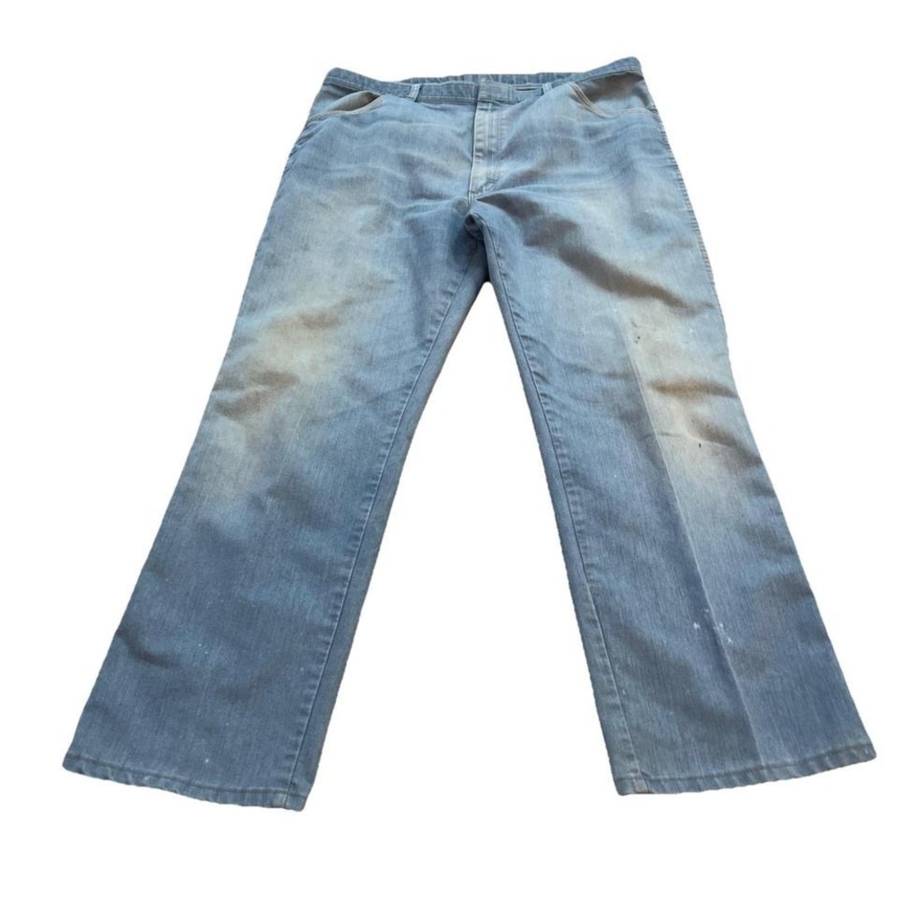 Wrangler Jeans Men's 40X32 Light Wash Distressed Clasp Closure
